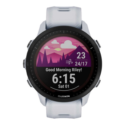 Часы Garmin FORERUNNER 955 Solar с белым ремешком 010-02638-21