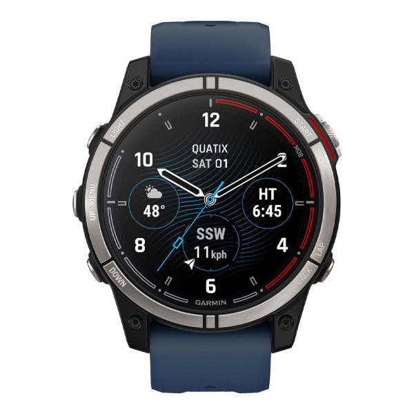 Часы Garmin Quatix 7 Sapphire титановый с синим силиконовым ремешком 010-02582-61