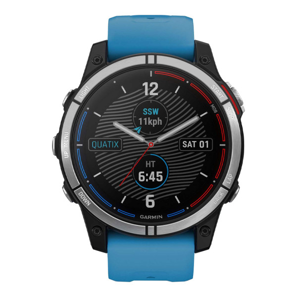 Часы Garmin Quatix 7 с синим силиконовым ремешком 010-02540-61