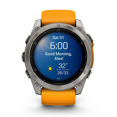 Часы Garmin Fenix 8 51 мм Amoled Sapphire Titanium Spark Orange/Graphite 010-02905-11