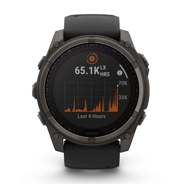 Часы Garmin Fenix 8 51 мм Solar Sapphire Carbon Gray DLC Titanium Black/Pebble Gray 010-02907-11