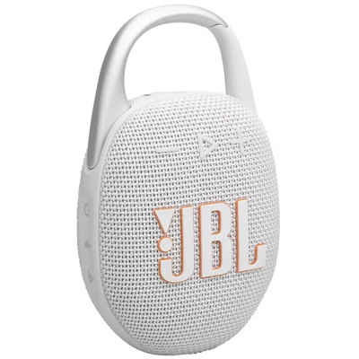 Портативная акустика JBL Clip 5 White, влагозащищенная, JBLCLIP5WHT