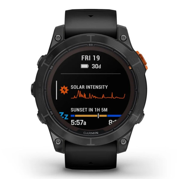 Часы Garmin Fenix 7 Pro Solar серый с черным ремешком 010-02777-01
