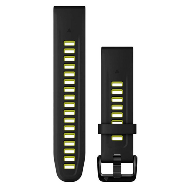 Ремешок Garmin QuickFit 20 мм Silicone Black/Electric Lime (010-13279-03)