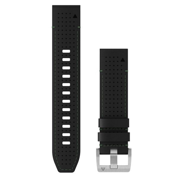 Ремешок Garmin QuickFit 22 Watch Straps Leather/FKM Hybrid Strap Black/Green 010-13225-09