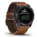 Часы Garmin EPIX PRO Gen 2 Sapphire Edition 51 мм, титановый угольно-серый, DLC, коричневый кожаный ремешок 010-02804-30