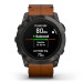Часы Garmin EPIX PRO Gen 2 Sapphire Edition 51 мм, титановый угольно-серый, DLC, коричневый кожаный ремешок 010-02804-30