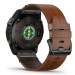 Часы Garmin EPIX PRO Gen 2 Sapphire Edition 51 мм, титановый угольно-серый, DLC, коричневый кожаный ремешок 010-02804-30